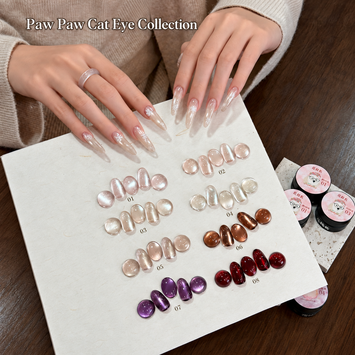 Flower Principal Paw Paw Cat Eye Collection, manicure and all eight colors