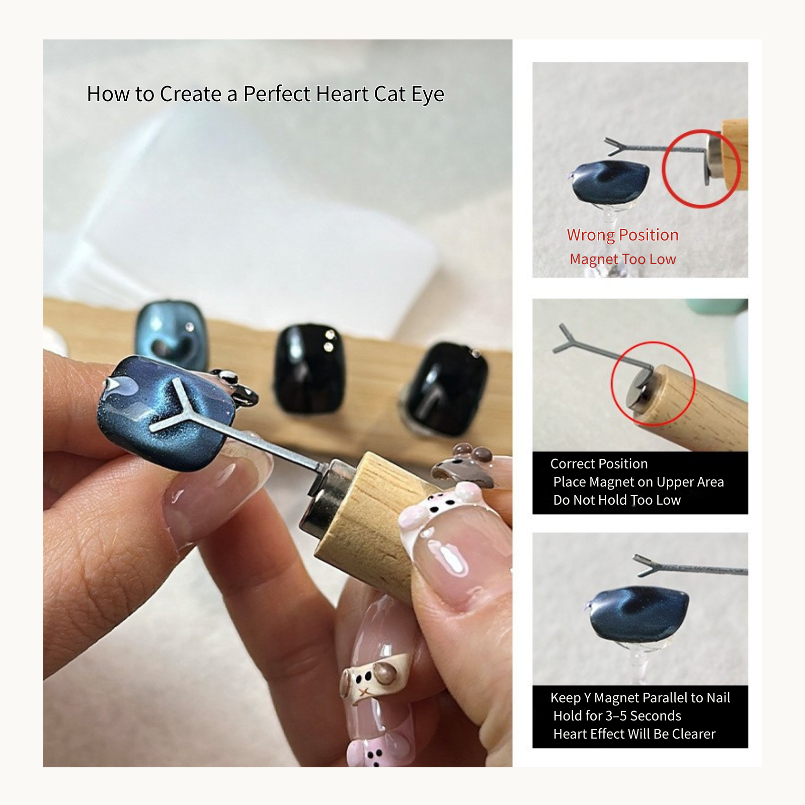 NF Select Heart Shape Cat Eye Nail Art Tool - image 2