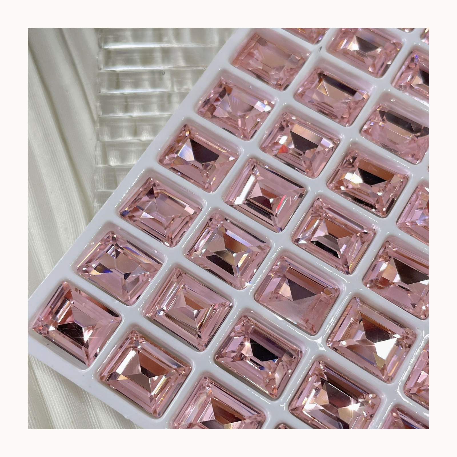 K9 rectangle pointed back crystal nail charm 10x14mm clear color for luxury nail art