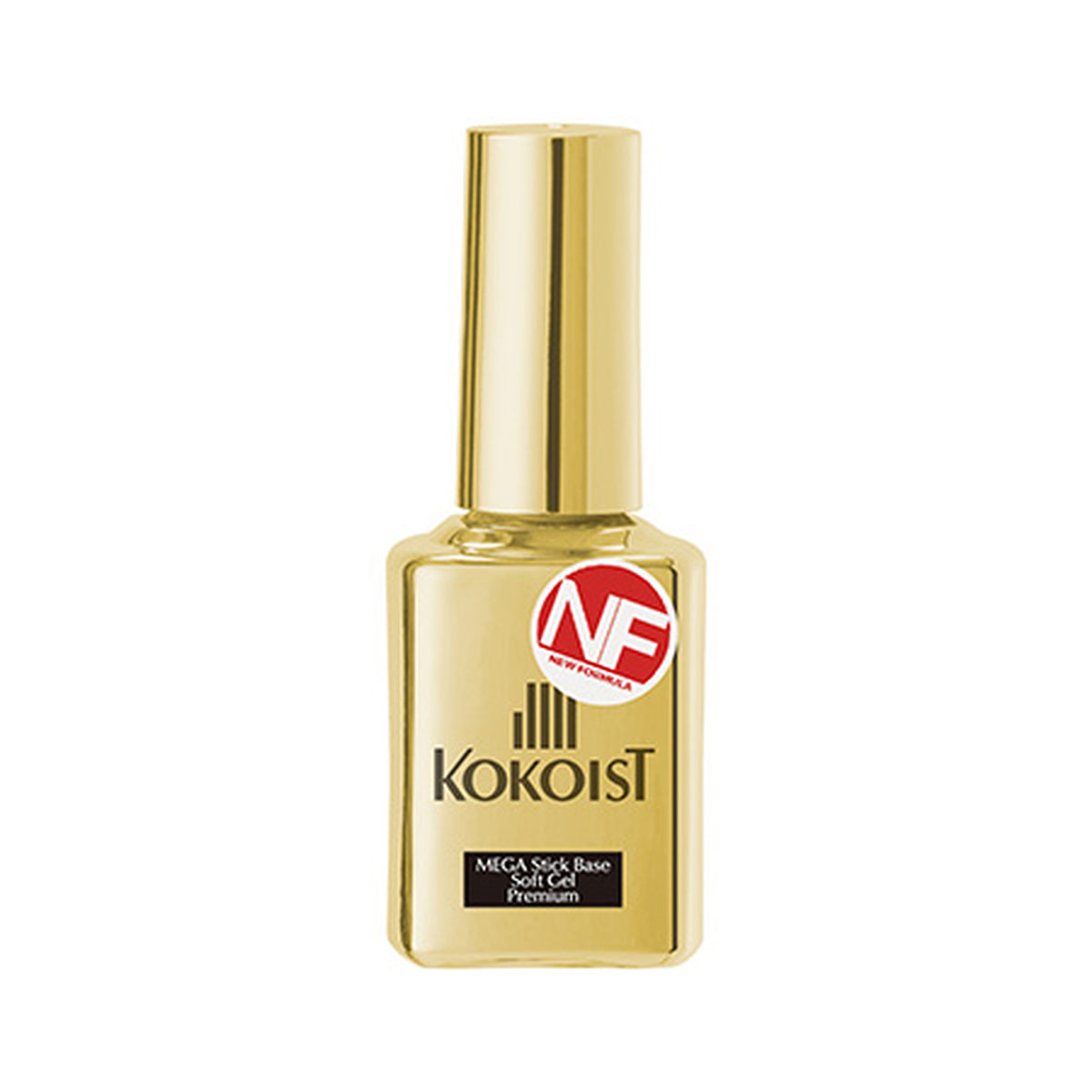 KOKOIST Mega Stick Base Soft Premium Gel in a 15 ml bottle for strong adhesion and flexible natural nail services.