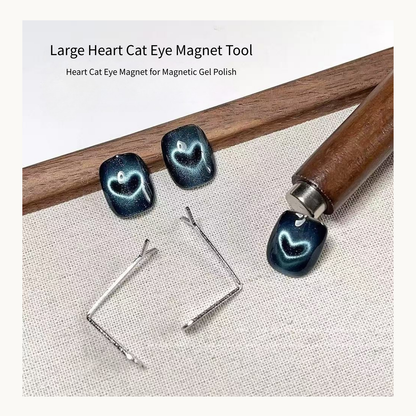Large heart cat eye magnet tool for magnetic gel polish nails, professional nail supply for USA and Canada market