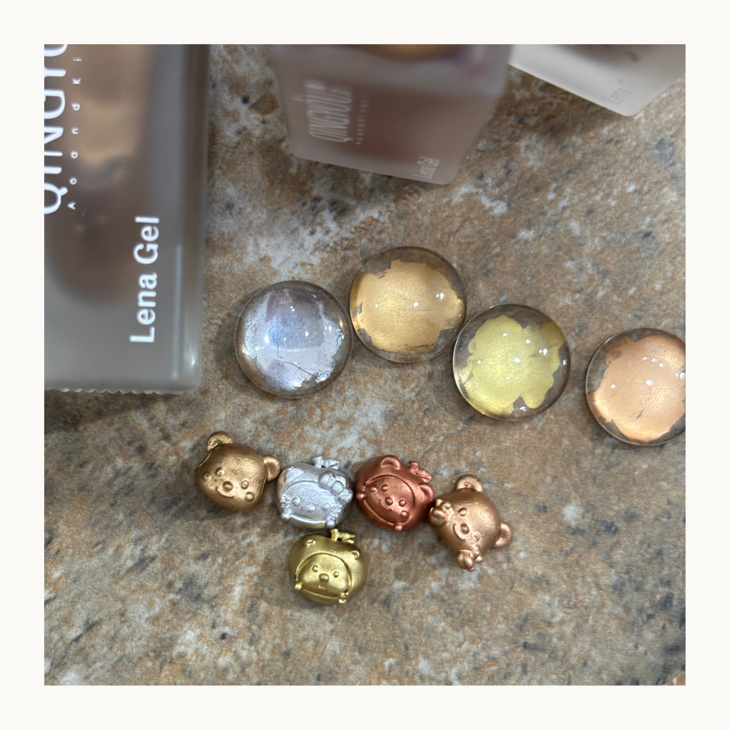 Air-dry liquid metal ink used on 3D nail art charms and molds with strong metallic shine