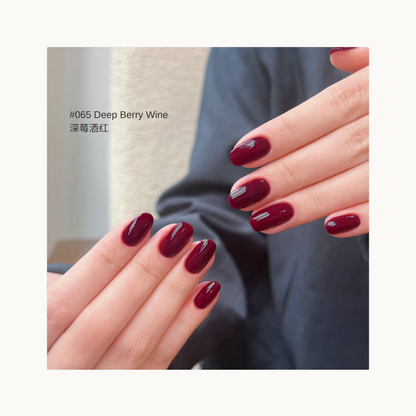 MODING M065 Deep Berry Wine gel polish — deep berry wine-red nail color