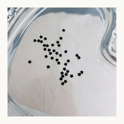 Mini metal star nail charms 3mm black for modern nail art designs
