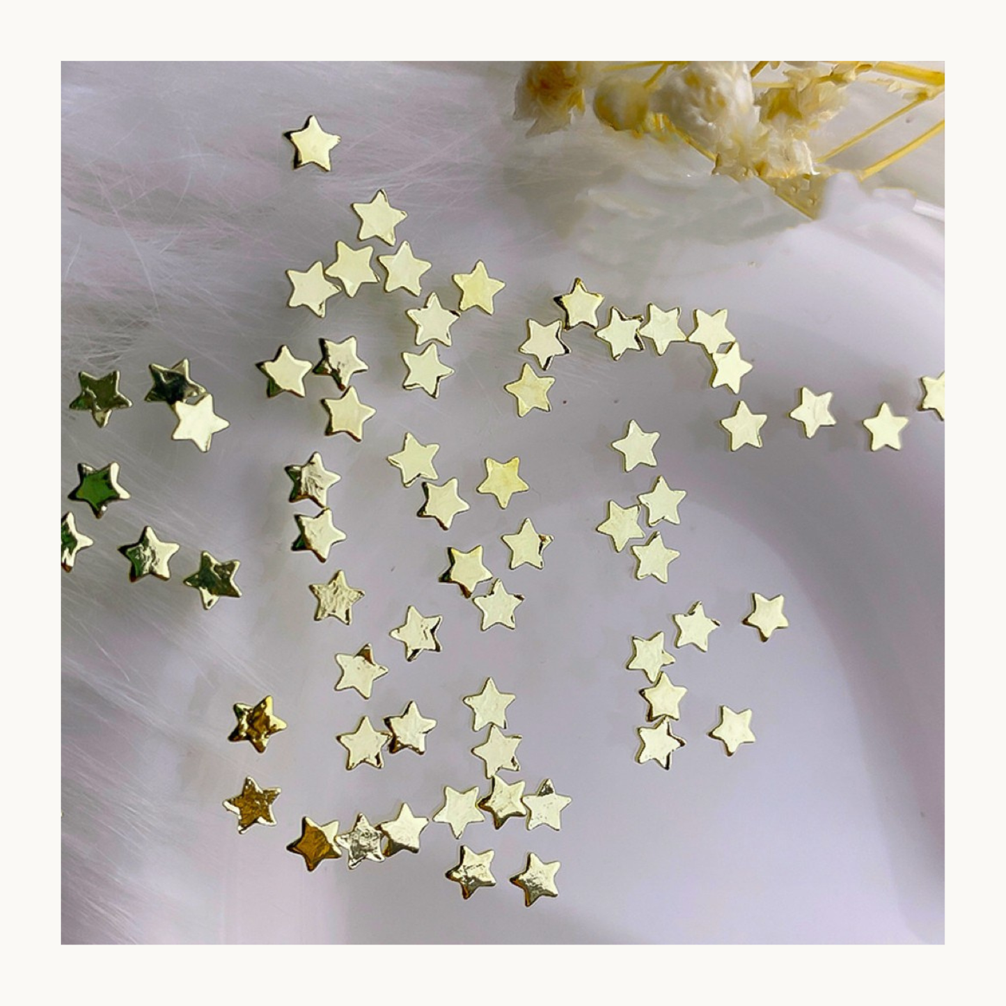 Mini metal star nail charms 3mm in gold color for nail art and DIY handcraft
