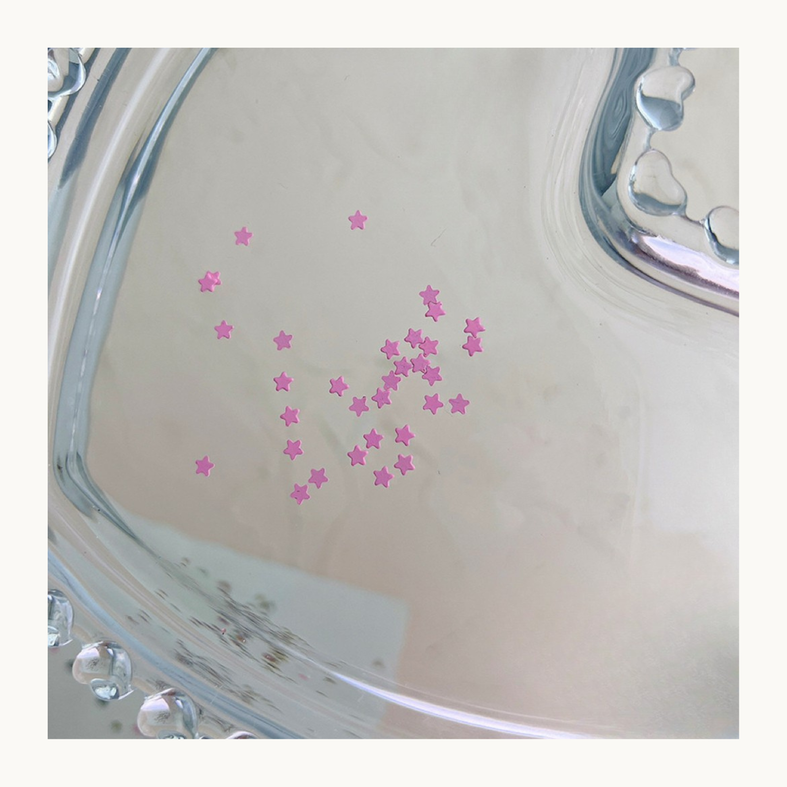 Mini pink metal star nail charms 3mm for cute nail art and DIY designs
