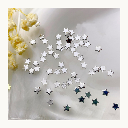 Mini metal star nail charms 3mm in silver color for nail art decoration