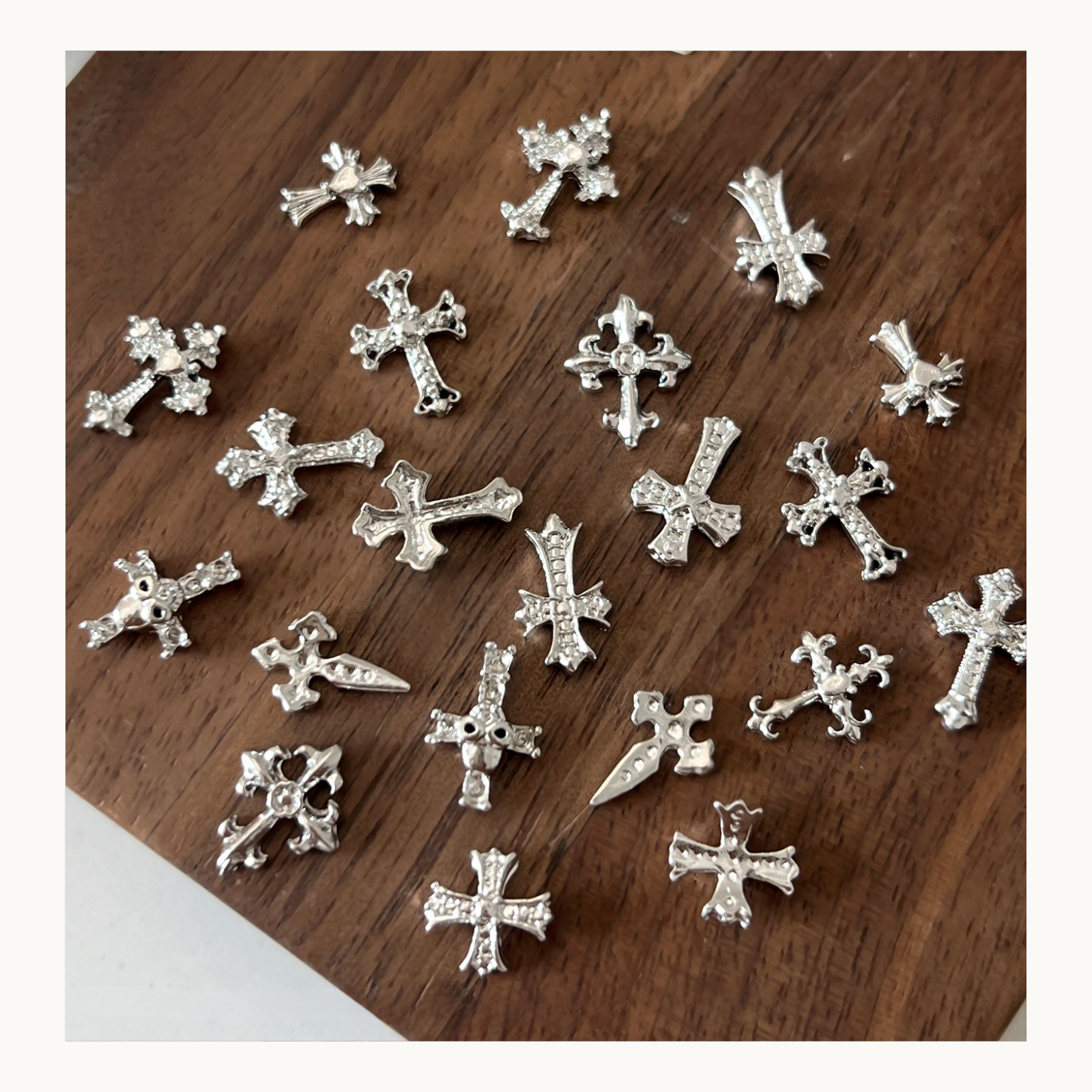 NF Select 12 Grids Gothic Cross Nail Charms Set - image 7