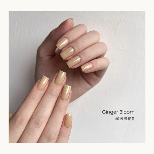Ginger Bloom nail color gel manicure on two hands