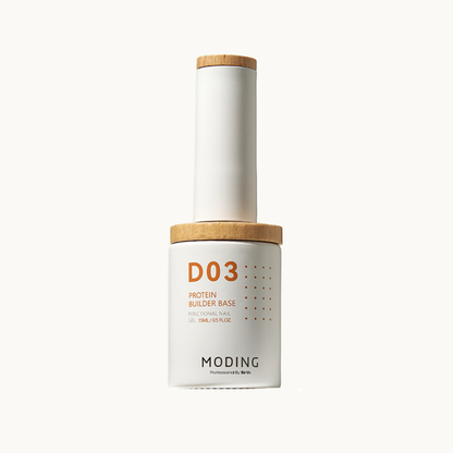 MODING D03 Protein Builder Base gel bottle, strengthening builder base coat for damaged nails, professional nail care base gel 15ml