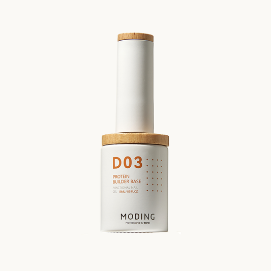 MODING D03 Protein Builder Base gel bottle, strengthening builder base coat for damaged nails, professional nail care base gel 15ml
