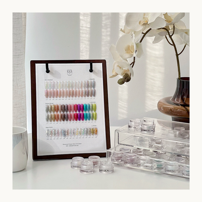 MODING Glowdream Art effect collection colour chart and nail art powders