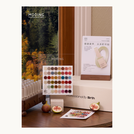 MODING Les Champs-Élysées 48-color semi-sheer gel polish display board with autumn winter palette