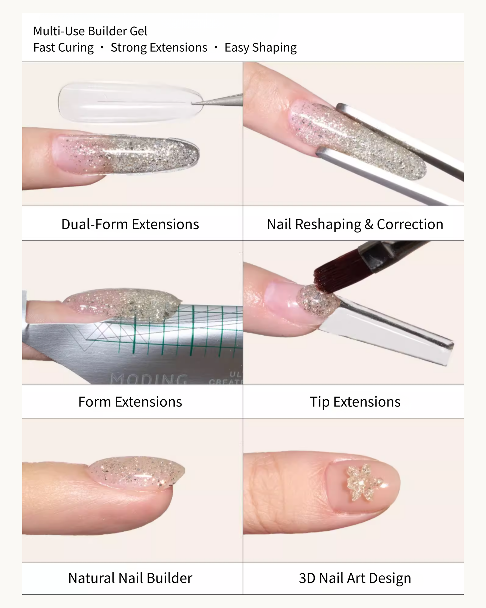 MODING Quick-Dry Nail Tinted Extension Hard Gel 20g (Q37-Q42) - image 5