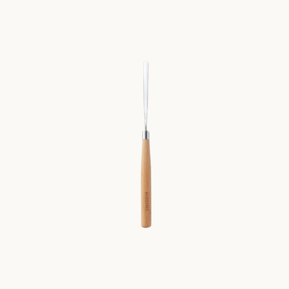 MODING metal nail gel spatula with wooden handle for mixing and scooping gel products