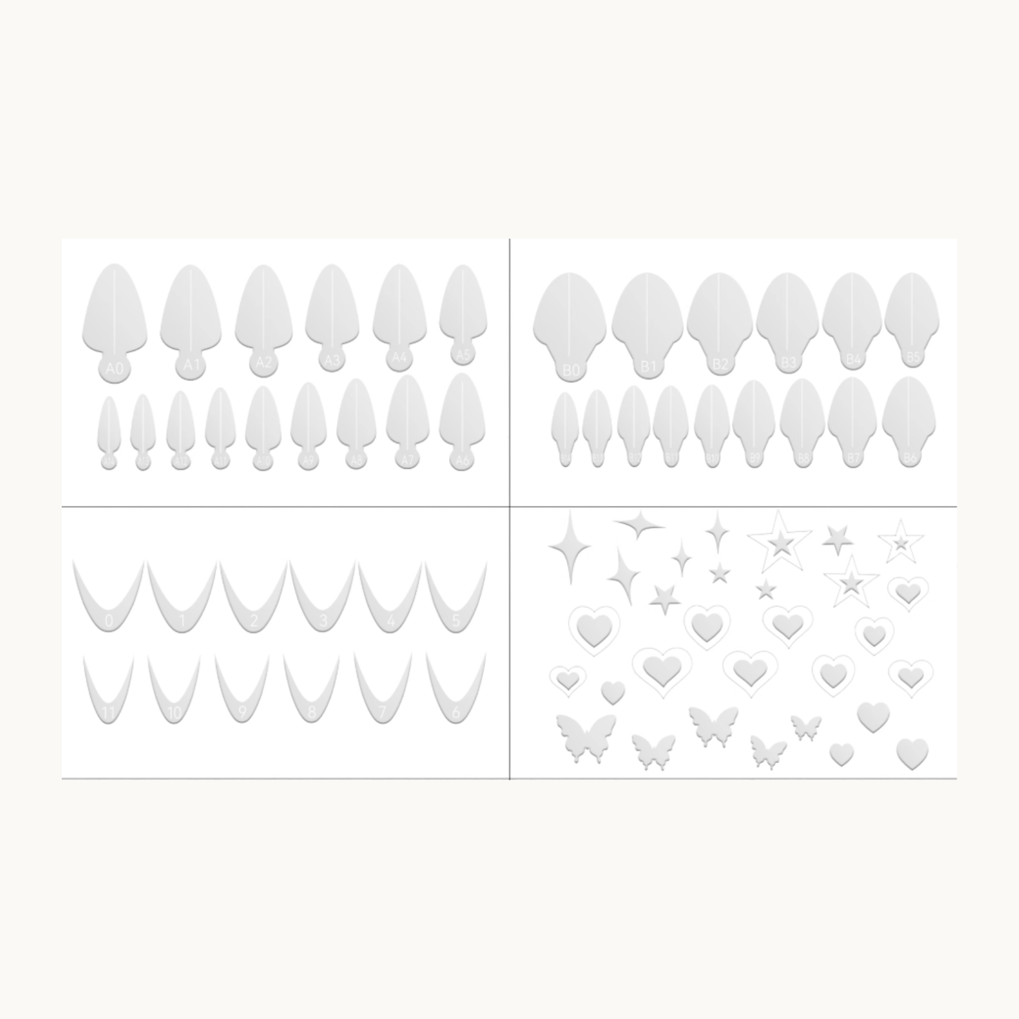 MODING Nail Mold Film Set – Reusable French and Hollow Nail Mold Sheets