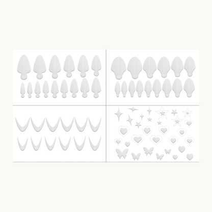 MODING Nail Mold Film Set – Reusable French and Hollow Nail Mold Sheets