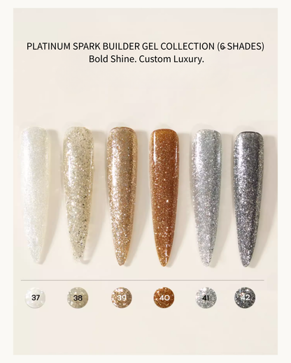 MODING Platinum Glitter Tinted Extension Hard Gel Q37-Q42 6 Shades