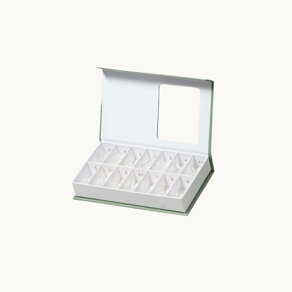 Mr Nail 280PCS Pre-Constructed Nail Tips Box - 14 Sizes (00-9) Organized Compartment Storage, Clear Full Cover Nail Tips for DIY Manicure