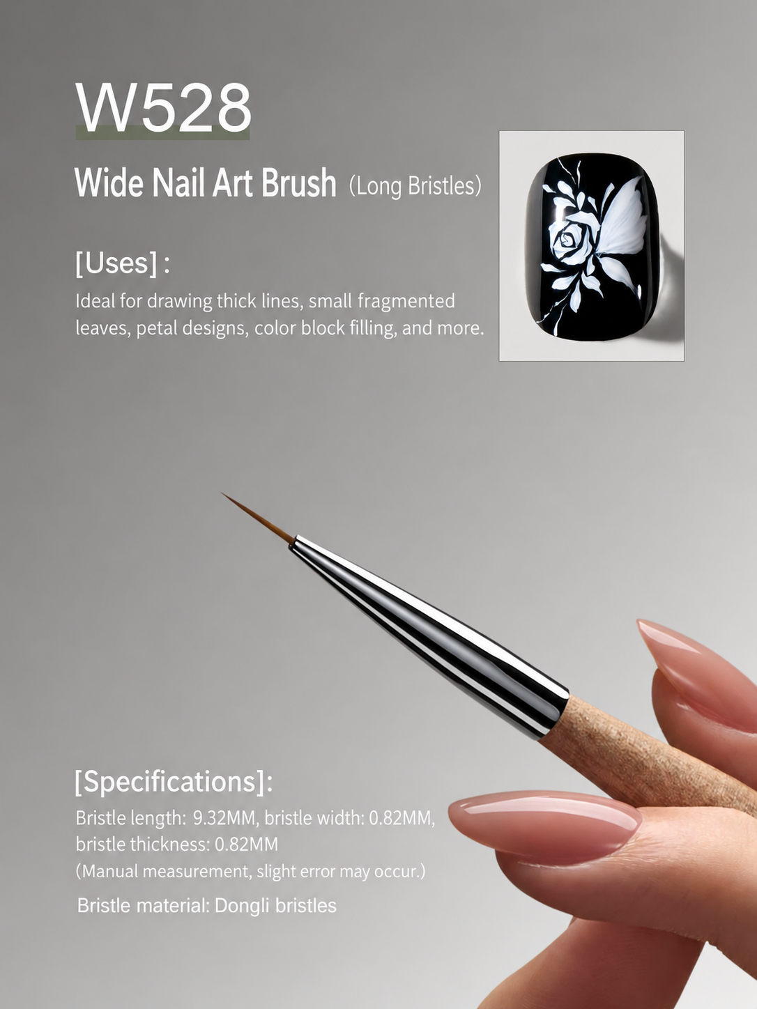 MR NAIL W528 Wide Nail Art Brush