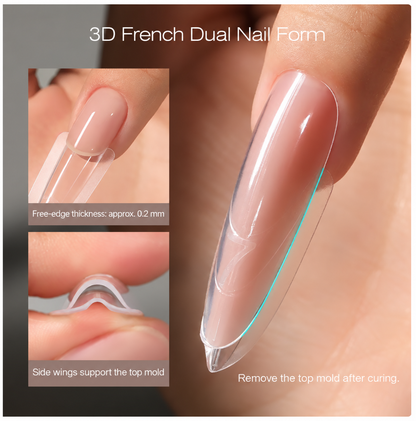 MR NAIL W549 3D French dual nail form with side-wing design
