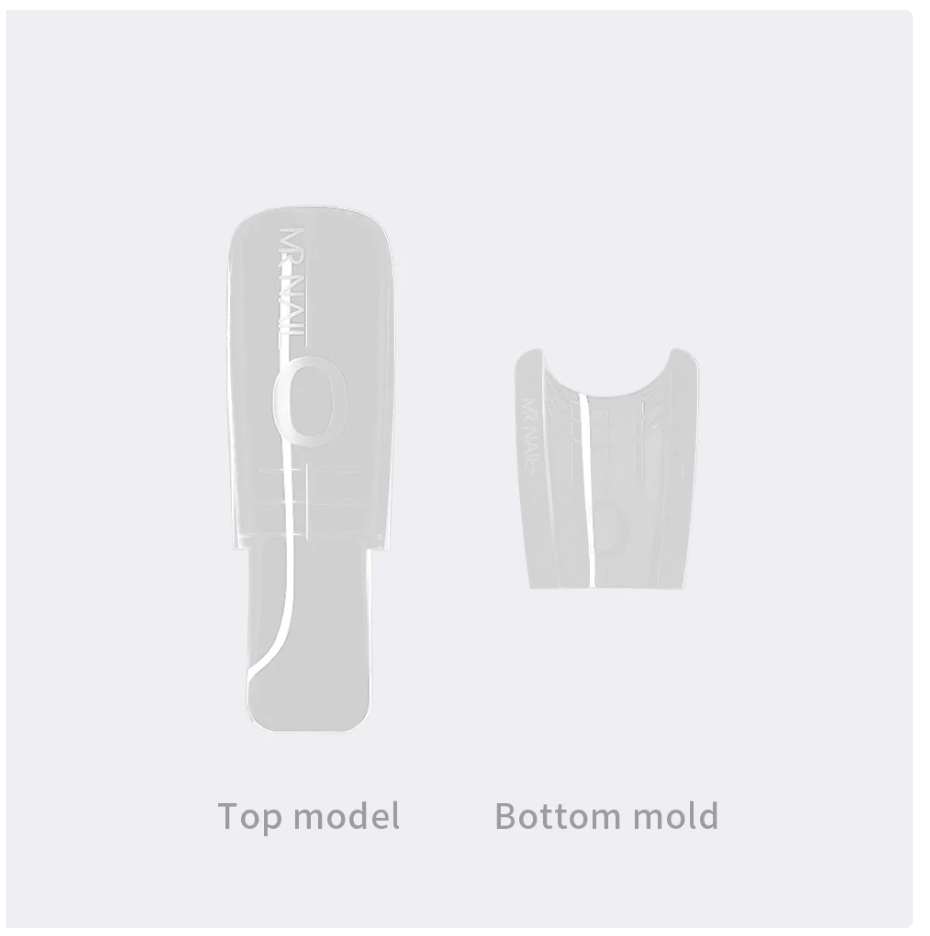 MR NAIL W557 Oval sandwich dual nail form top and bottom molds