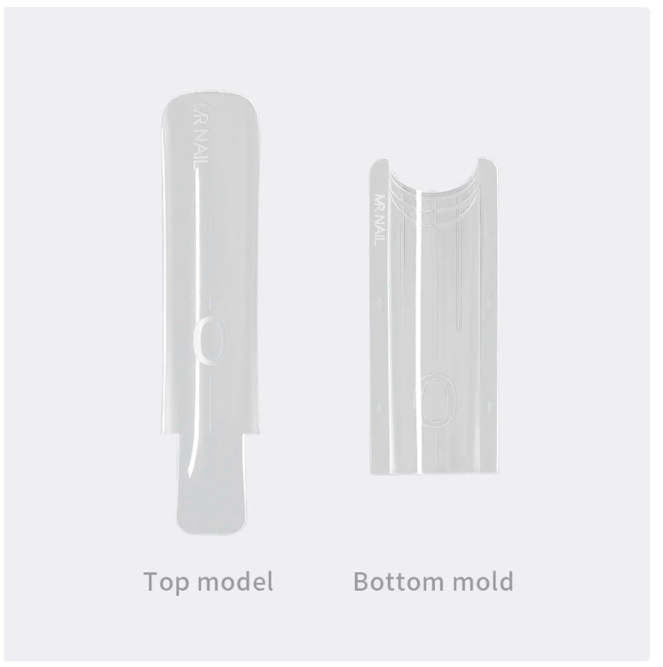 MR NAIL W558 Short Oval sandwich dual nail form top and bottom molds