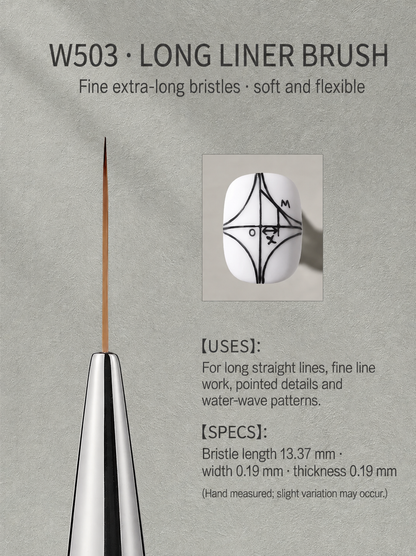 MR.NAIL W503 long liner brush — English-localized product detail