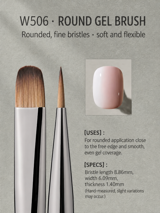 MR.NAIL W506 round gel brush — English-localized product detail