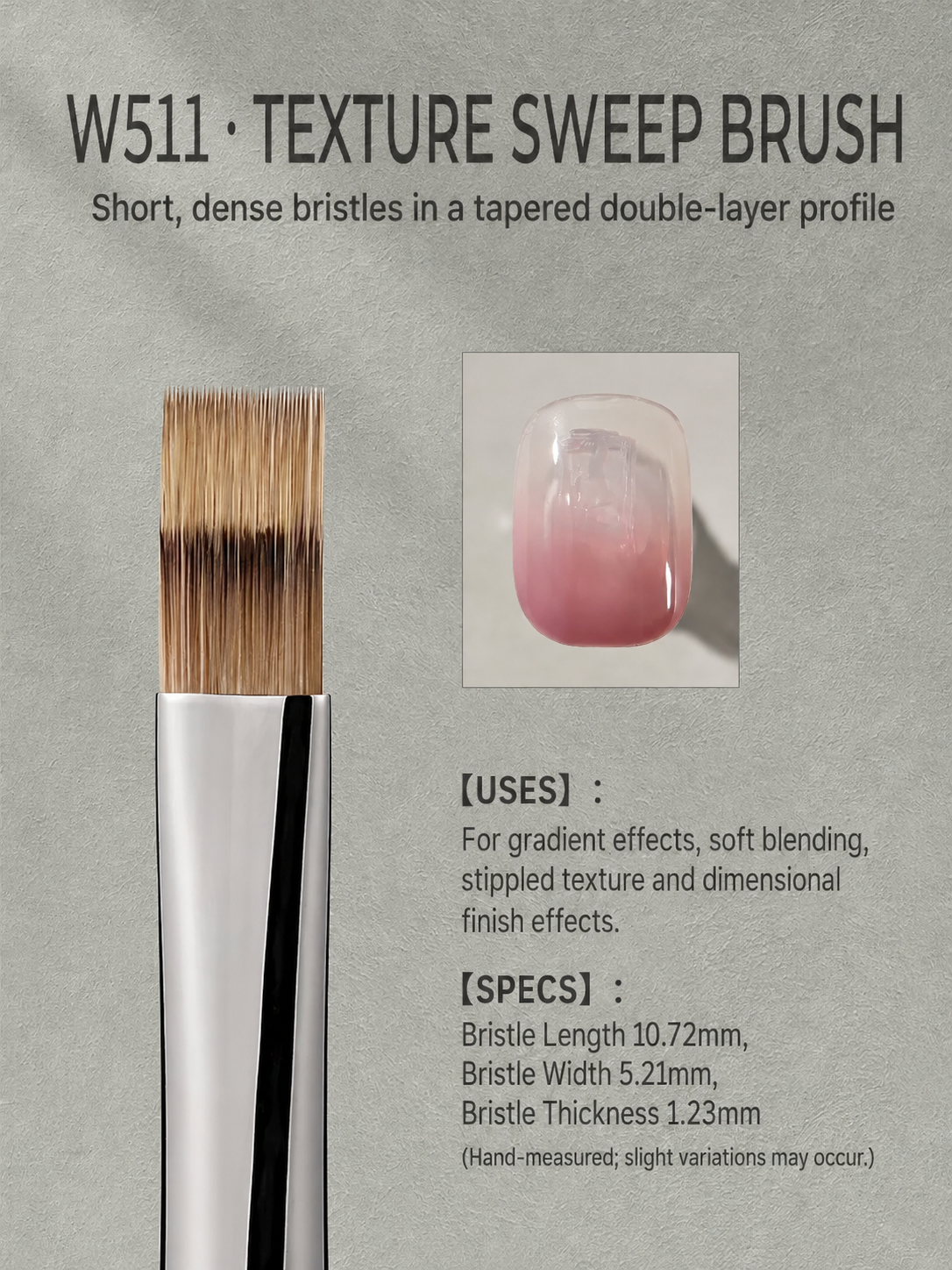 MR.NAIL W511 texture sweep brush — English-localized product detail