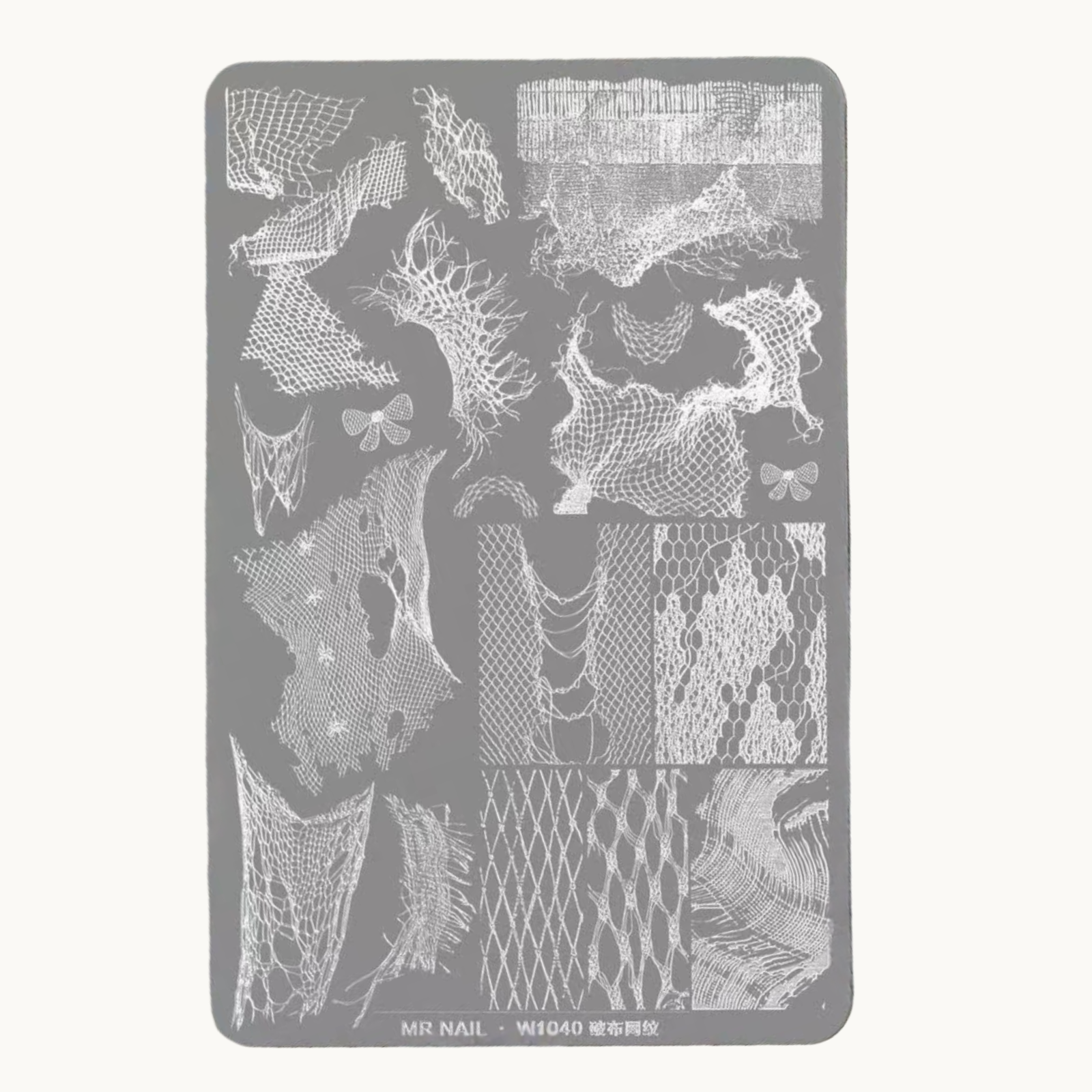 MR NAIL W1040 Distressed Mesh Texture Stamping Plate | Professional ...
