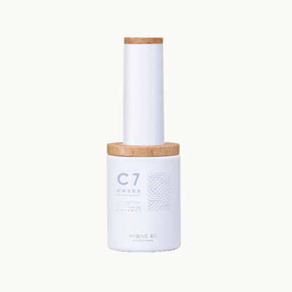 moding c07 soft reinforce builder nail gel bottle with wooden cap on white background