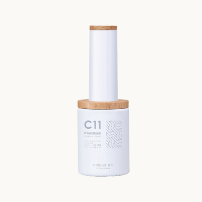 moding c11 velvet matte top nail gel bottle with wooden cap on white background