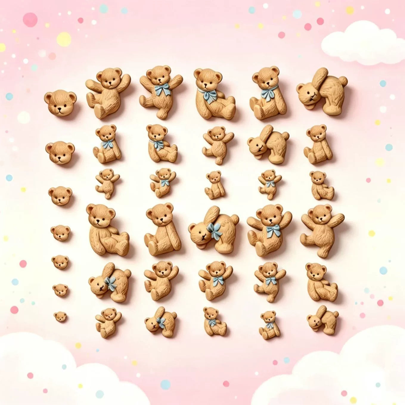 NF Select B-760 teddy bear nail art silicone mold designs