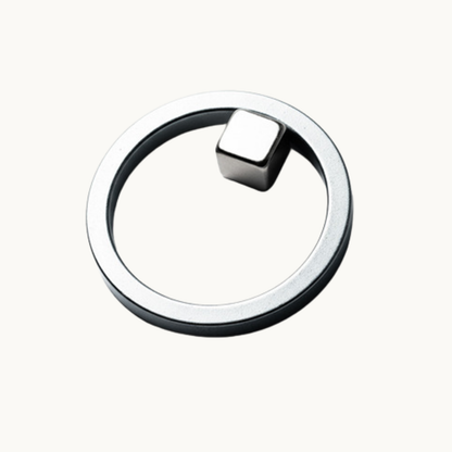 Square block cat-eye nail magnet ring, professional nail art tool, creates oval hollow cat-eye effect with magnetic polish