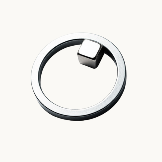 Square block cat-eye nail magnet ring, professional nail art tool, creates oval hollow cat-eye effect with magnetic polish