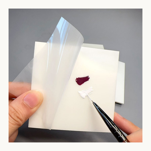NF Select Disposable nail art gel mixing palette sheet for mixing gel polish, glitter gels, painting gels, and nail art colors.