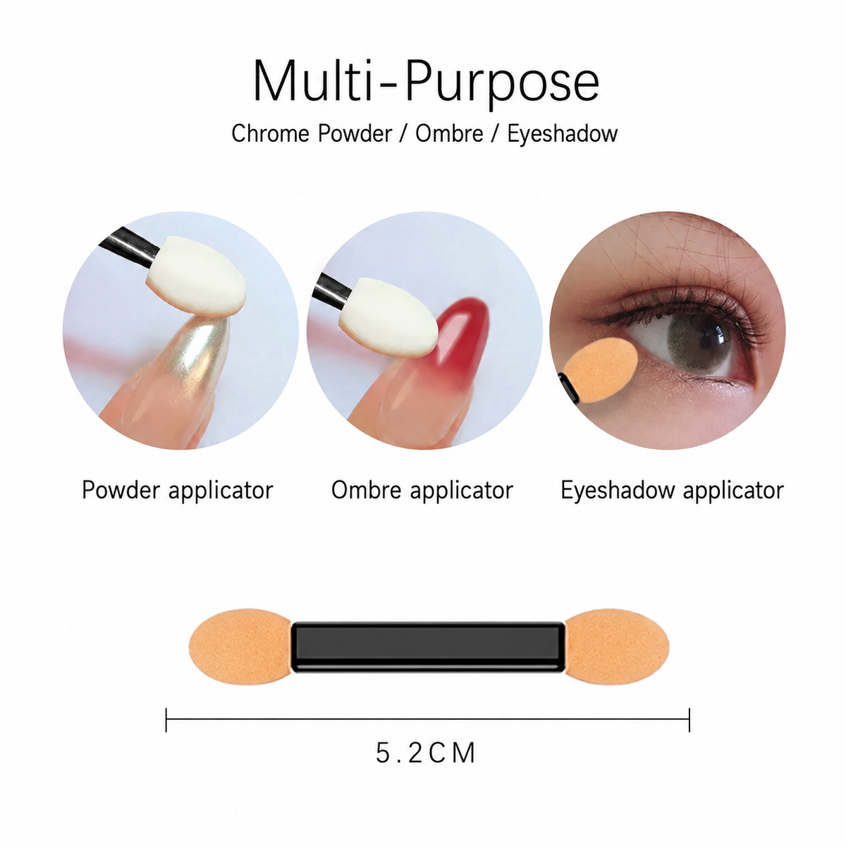 Nail sponge applicator uses for chrome powder and ombré nail art