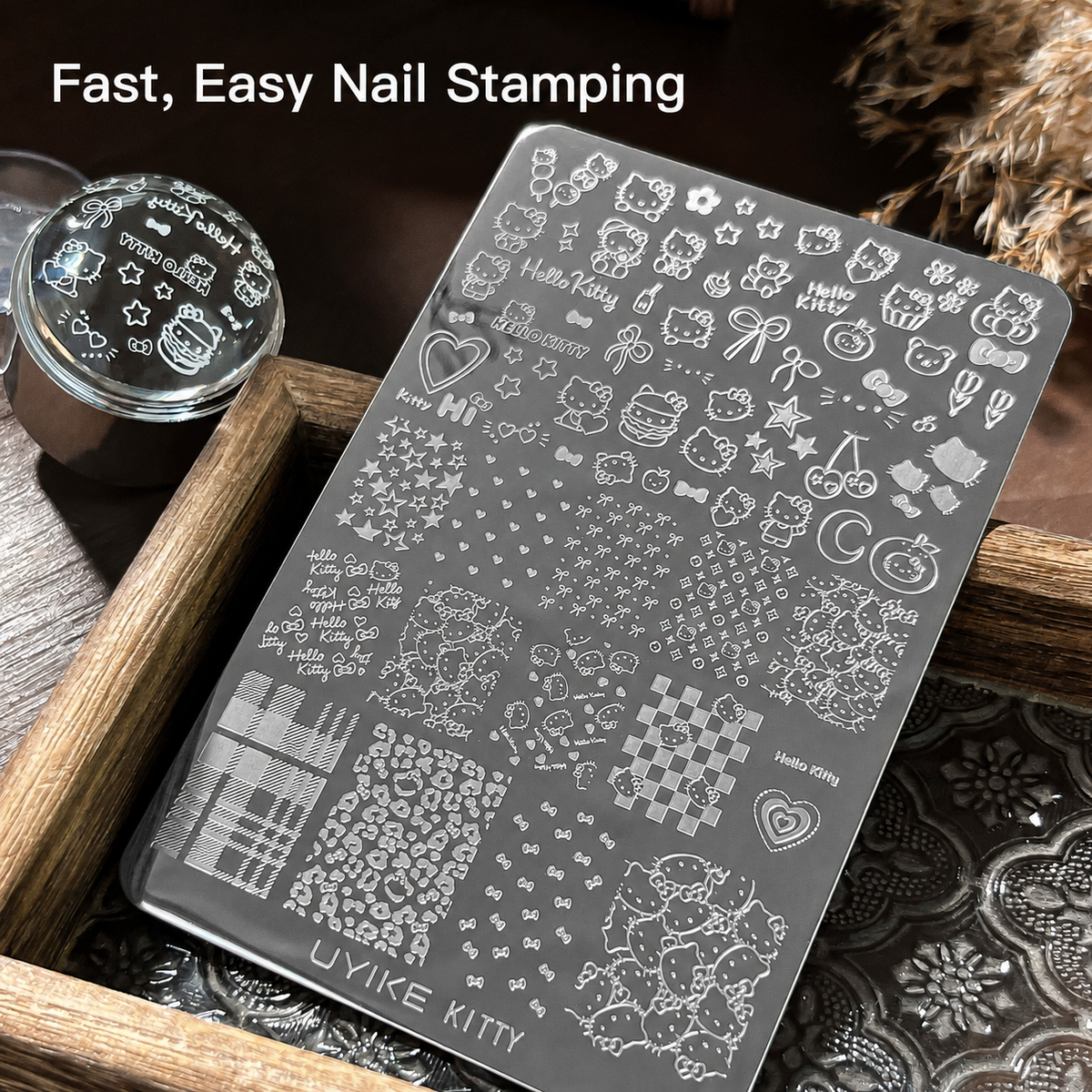 KT Cat-02 nail stamping plate used with a stamper