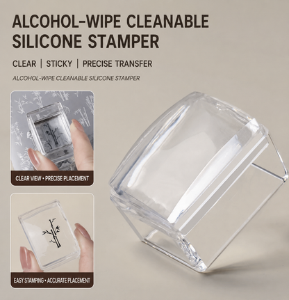 Angled view of NF Select Small Square Silicone Nail Stamper