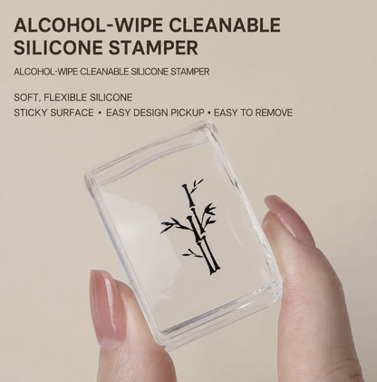NF Select Small Square Silicone Nail Stamper held in hand