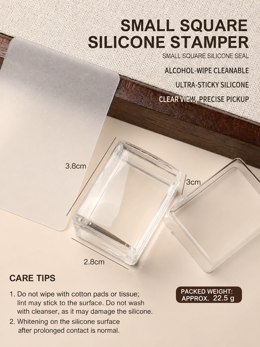 NF Select Small Square Silicone Nail Stamper with scraper