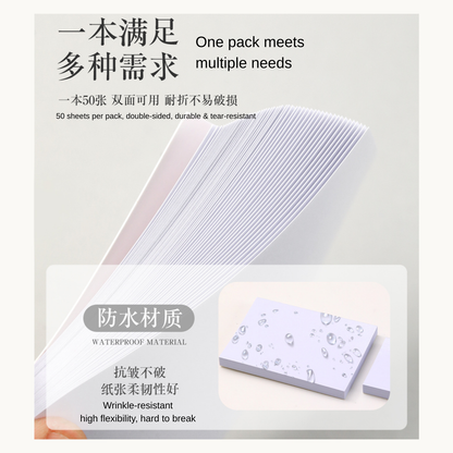 NF Select 50-sheet waterproof nail mixing palette, double-sided tear-resistant sheets with high flexibility for durable, multi-purpose nail art