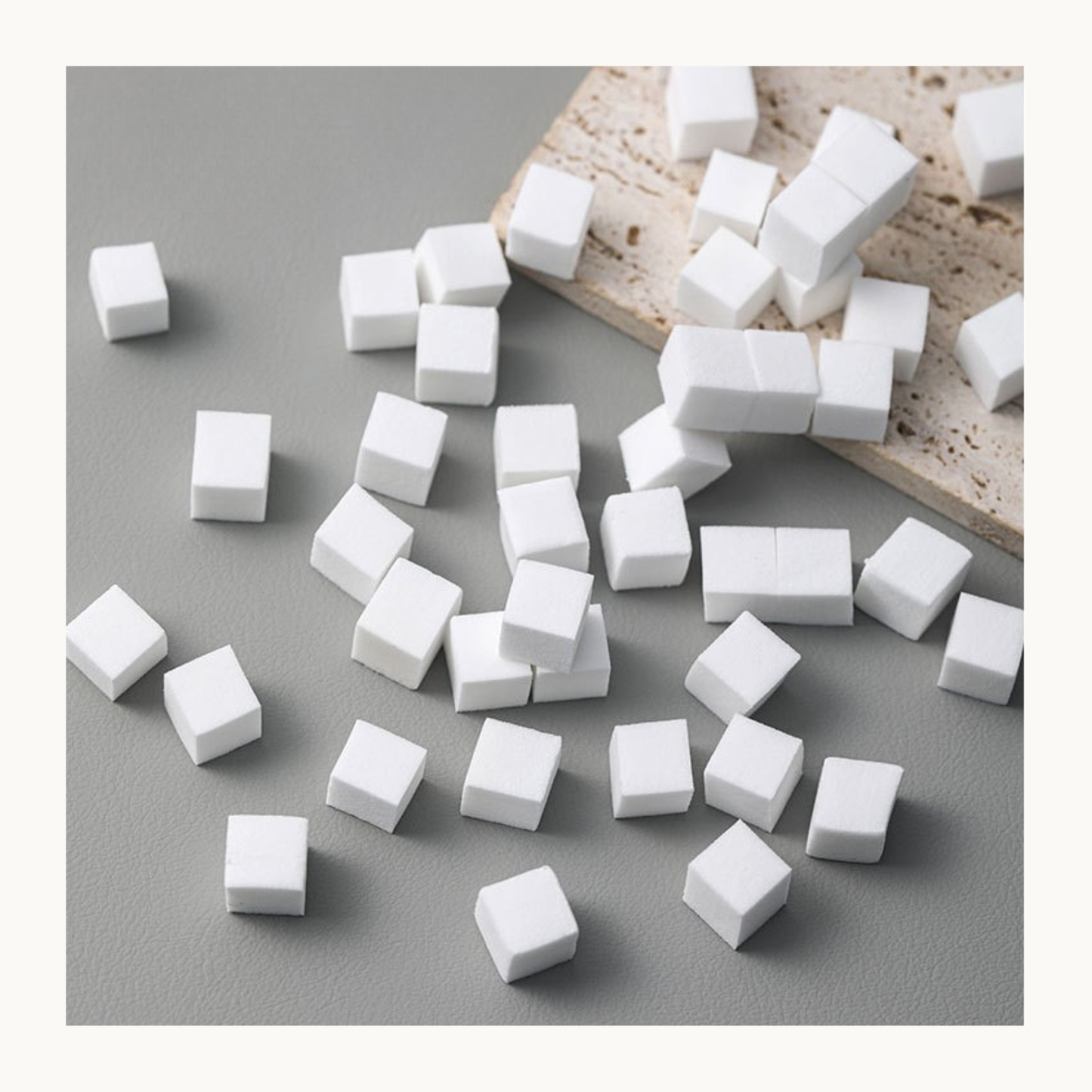 NFormula mini white nail art sponge cubes 1cm for gradient, aura, blush nail design and blooming gel application