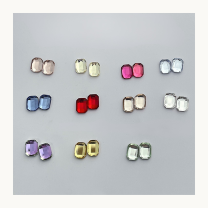 Multi-color octagon K9 flat back crystals 6x8mm for nail art decoration