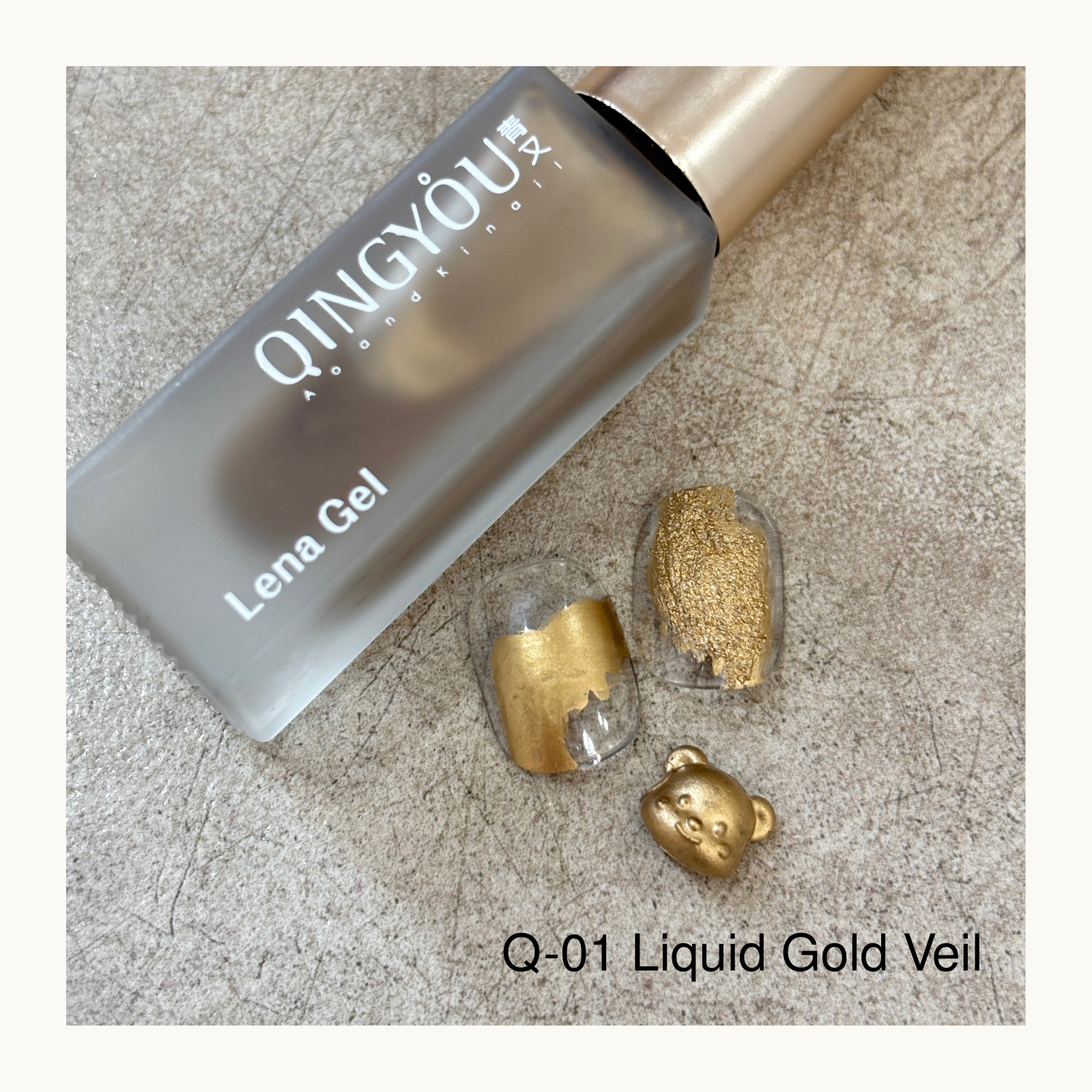 Air-dry liquid metal ink in Liquid Gold Veil shade for metallic nail art, marbling accents, and gold nail designs