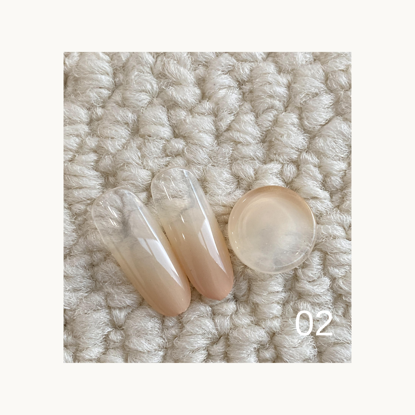 QINGYOU Caramel Cocoa Solid Color Gel 02 soft nude beige solid nail color swatch