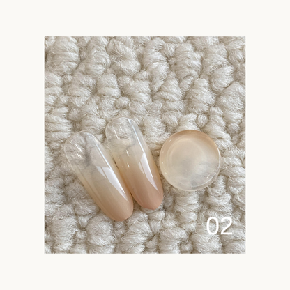 QINGYOU Caramel Cocoa Solid Color Gel 02 soft nude beige solid nail color swatch