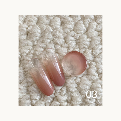 QINGYOU Caramel Cocoa Solid Color Gel 03 rose beige solid neutral nail color swatch