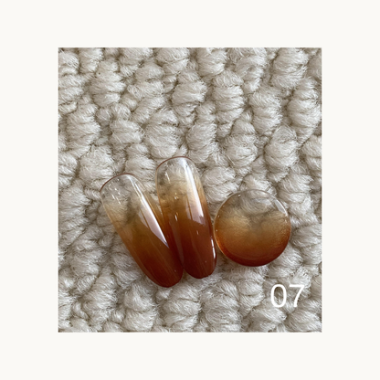 QINGYOU Caramel Cocoa Solid Color Gel 07 maple brown solid warm nail color swatch